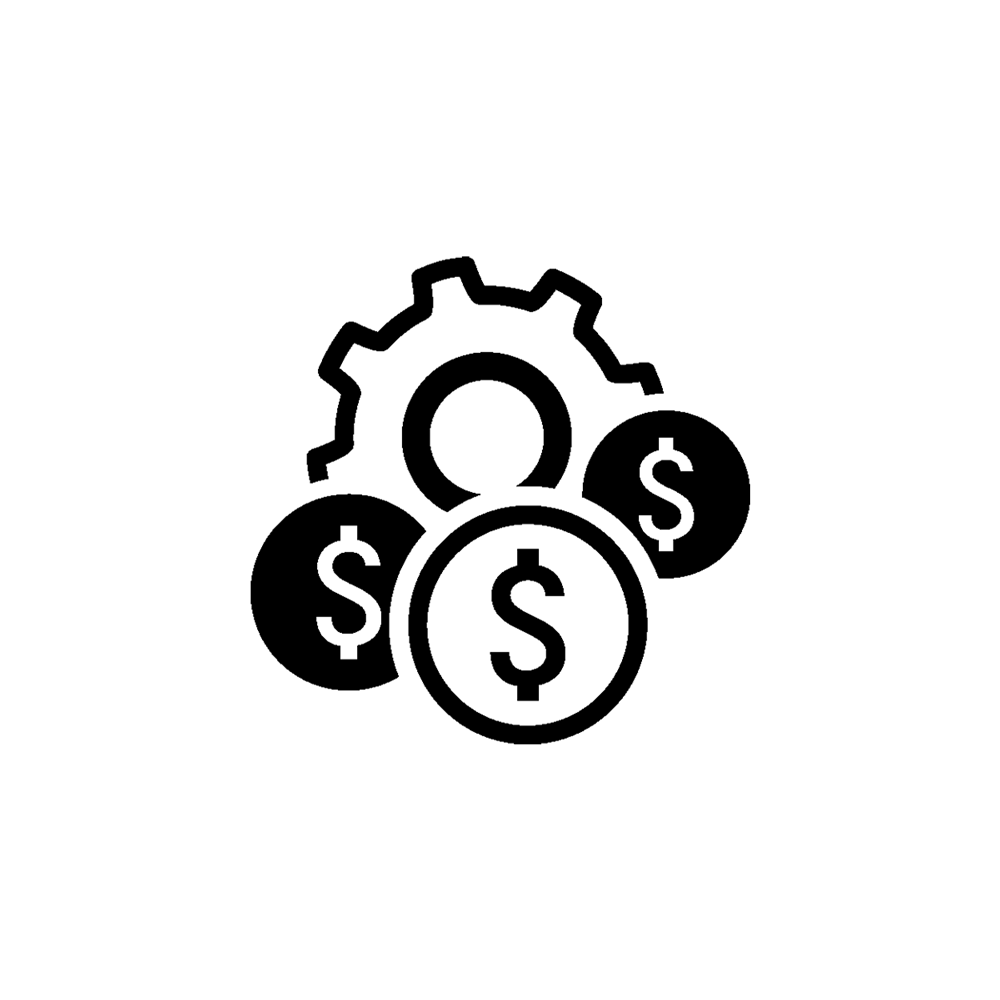 several coins in front of a gear